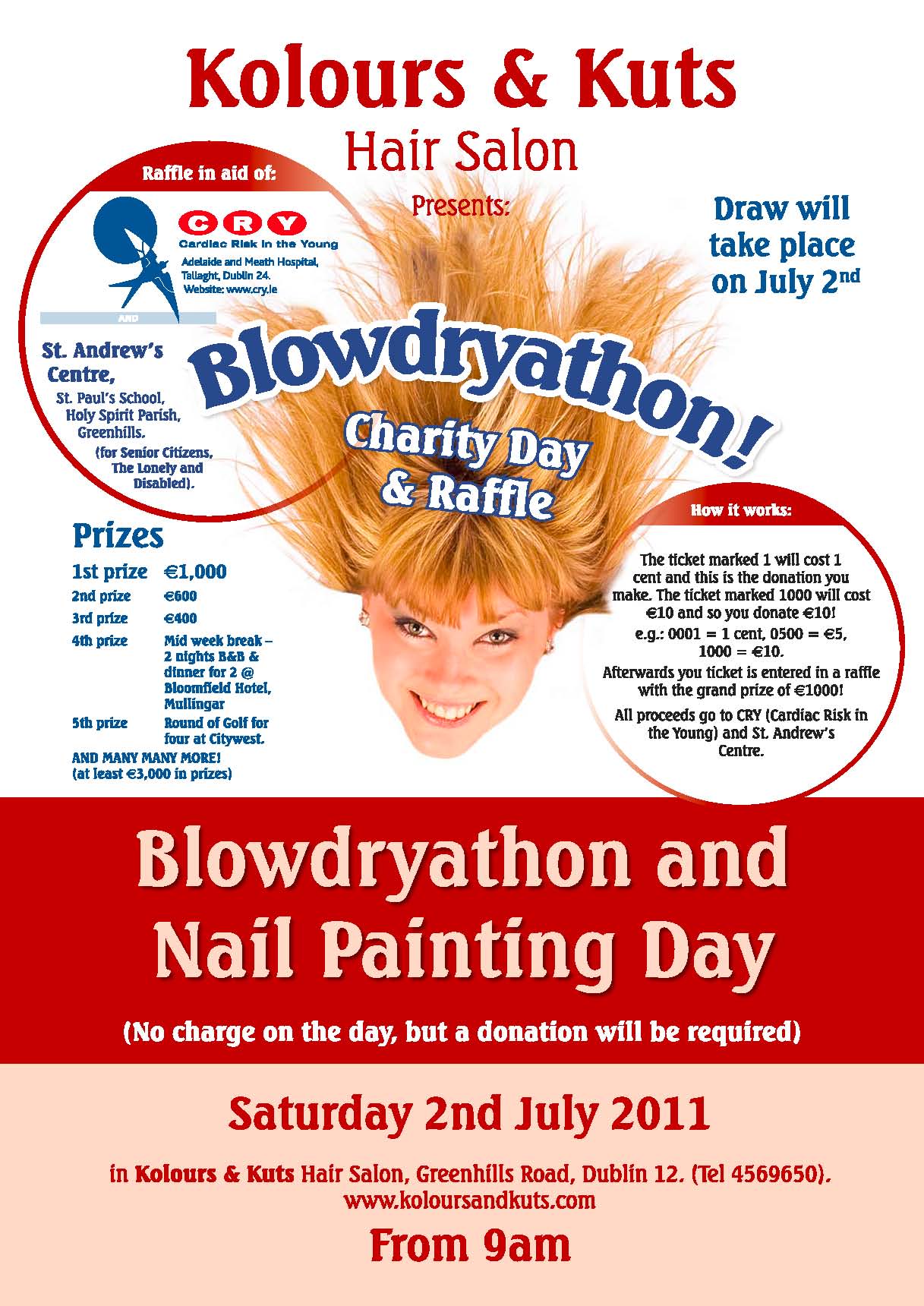 Blowdryathon & Nail Painting Day @ Kolours & Kuts Poster
