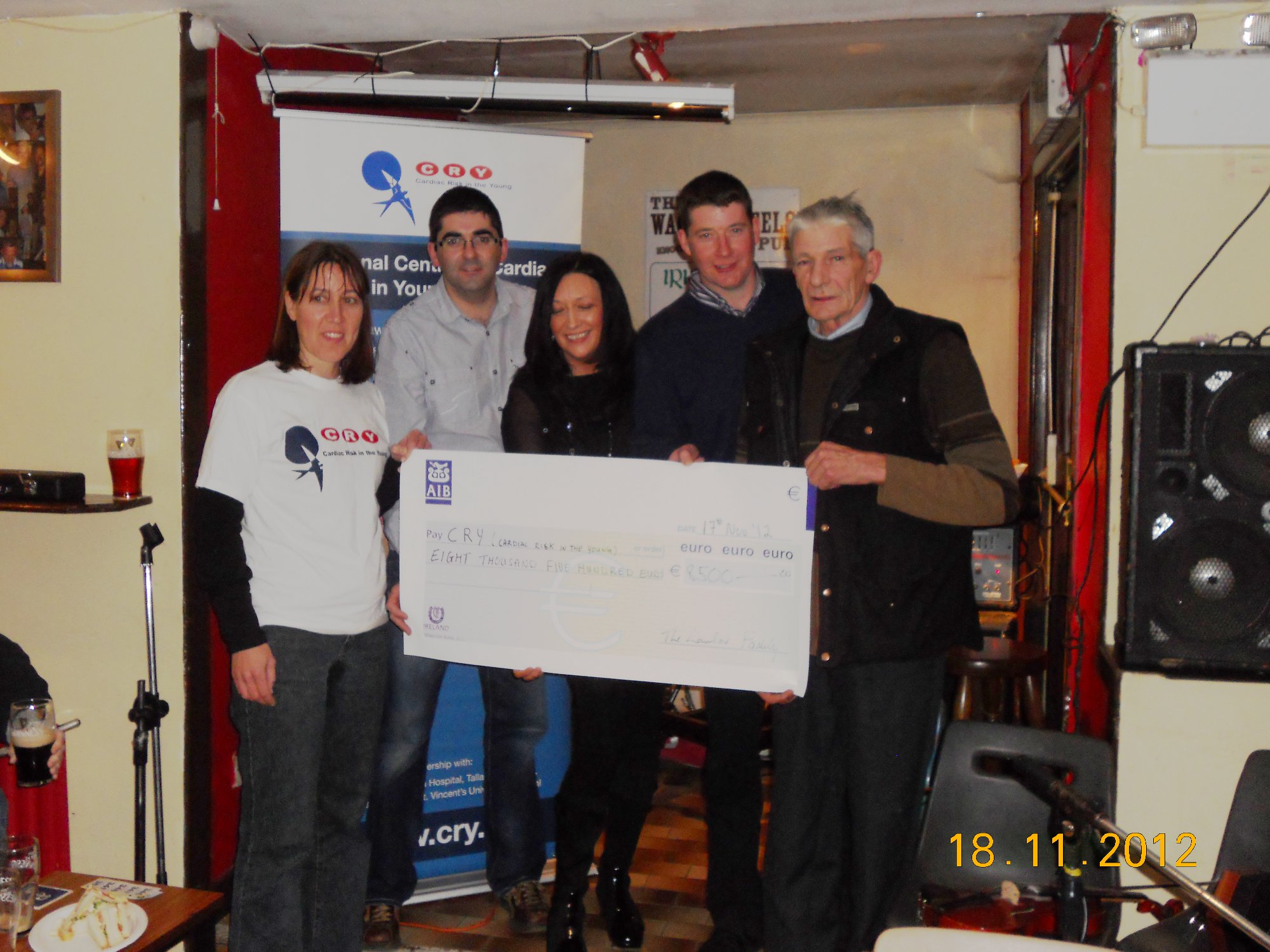 Deirdre Presentation Night Cheque